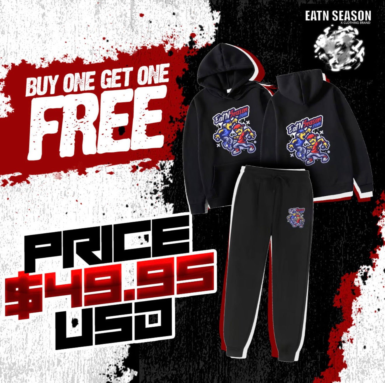 🔥EATNSEASON Logomen Sweatsuit set (BUY ONE, GET ONE FREE!) 🔥